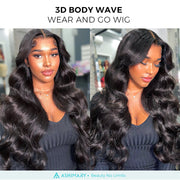 30 seconds wear and go 3D body wave human hair wig 