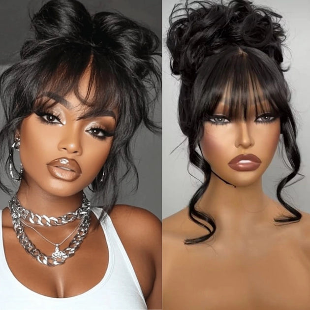 Layer Cut Body Wave With Bang 360 Invisi Strap Lace Frontal Wig Glueless Salon Hairstyles Rosy Wink