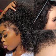 4c hairline HD Transprent 4x6 closure wig deep wave hair