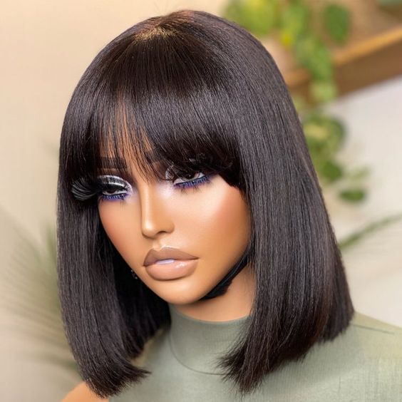 Ashimary 3x1 True Scalp Lace Glueless Bob Wig With Bangs