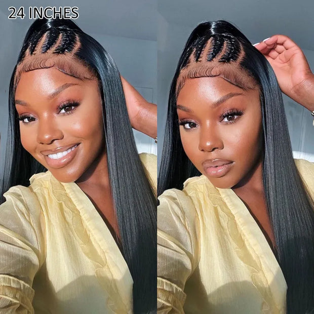Silky Straight Invisi-Strap™ Snug Fit 360 Transparent Lace Frontal Bleached Knots Pre Cut Lace Wig
