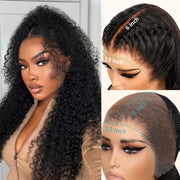 Ashimary 13x6 Full Transparent Lace Front Wig Natural Black Color Jerry Curly Hair