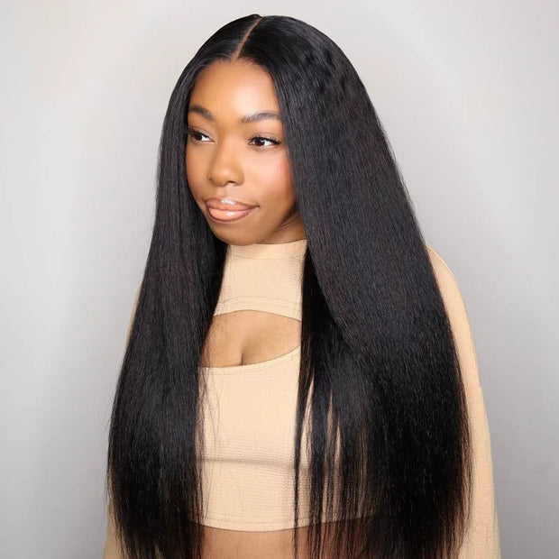 Yaki Straight Wig 13x4 Lace Front Wigs Pre Plucked HD Lace Wig Light Yaki