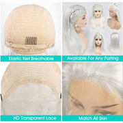 2Wigs = $189 |White Color 16" HD Transparent 4x4 Lace Closure Straight Wig+12'' BOB  2x1 Minimalist Lace Wig