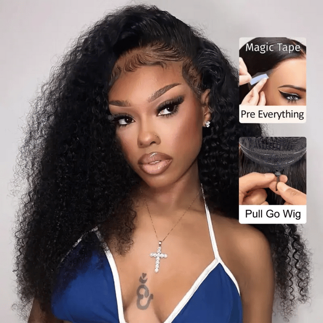 13x6 Full Lace HD Transparent Kinky Curly Wig-AshimaryHair.com