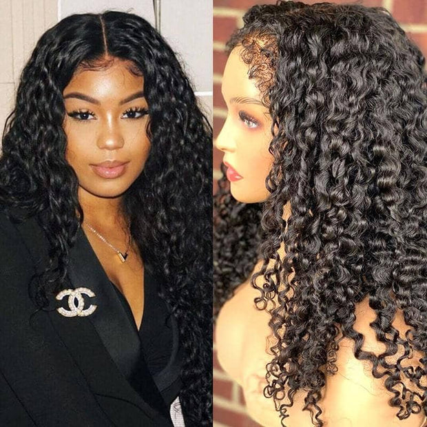 4C Natural Edges Water Wave Hair 13x4 13X6 HD Lace Front Wigs With Realistic Hairline