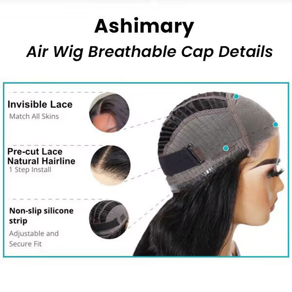 Air Wig| Ashimary Pre-Cut Undetectable Lace Wear Go Glueless Jerry Curly Throw on & Go Wig Pre Bleach Knots & Plucked Hairline