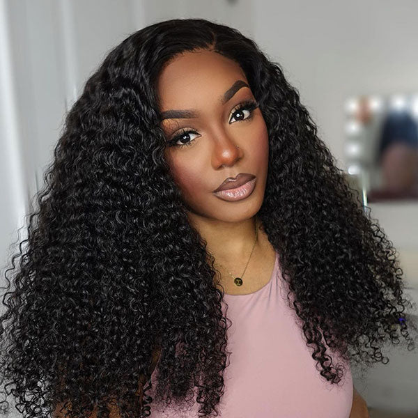 Ashimary Pre-Cut Undetectable Lace Wear Go Glueless Jerry Curly Air Wig