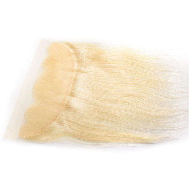 613 Honey Blonde Brazilian Straight Hair 3 Bundles With Frontal Human Hair - ashimaryhair