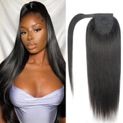 Long Ponytail Straight Human Hair Extensions With Clip