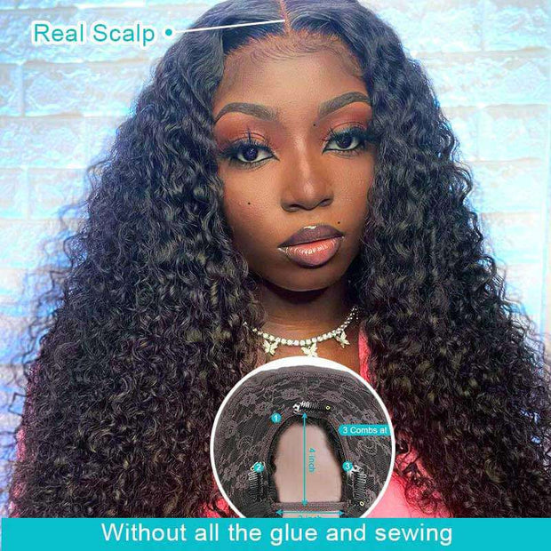 Jerry Curly U Part Glueless Human Hair Wigs Online For Sale