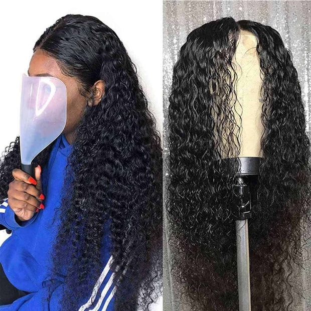 Deep Wave Wigs 13x6 Frontal Wigs Hd Transparent Lace Front Curly Human Hair Wigs Thick Density