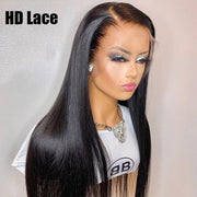 Ashimary 13x4 HD Lace Front Wig Straight Hair Transparent Lace Wigs Natural Color
