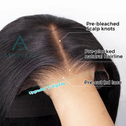 Beginner Friendly|Glueless Pre-cut Lace Wear & Go 13x4 HD Straight Ready to Wear Wig with Pre Plucked Hairline & Bleached Knots