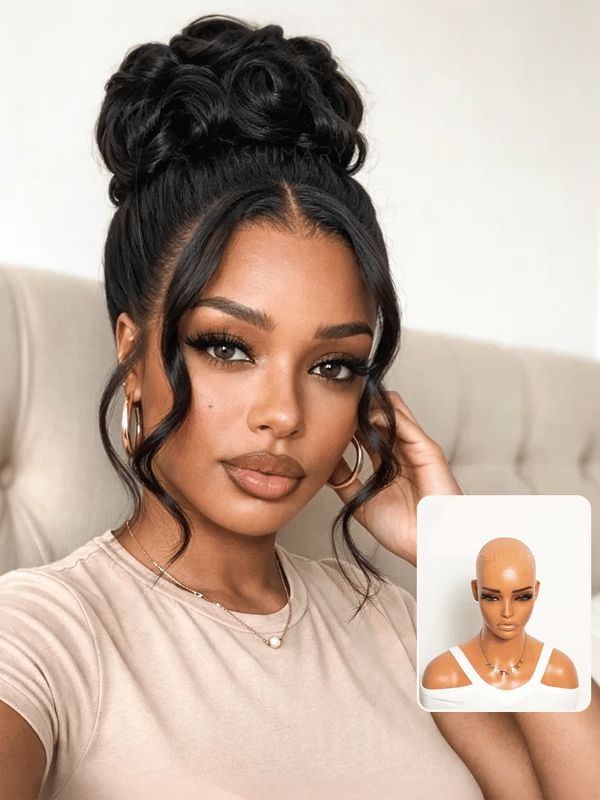 Pre-Styled Body Wave 360 Lace Front Wig Invisi Strap Face-Framing Salon Updo Hairstyles Human Hair