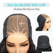 Micro French Braids Human Hair 5x5 Lace Natural Color Daily Wear Wig