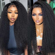 360 Lace Front Kinky  Straight Human Hair Wigs For Women