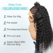 Micro French Braids Human Hair 5x5 Lace Natural Color Daily Wear Wig