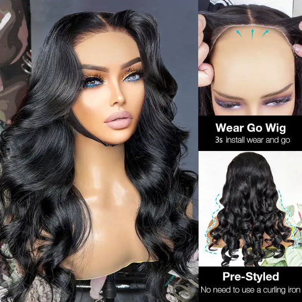 no hot curling iron needed pre-styled ready to go human hair wig