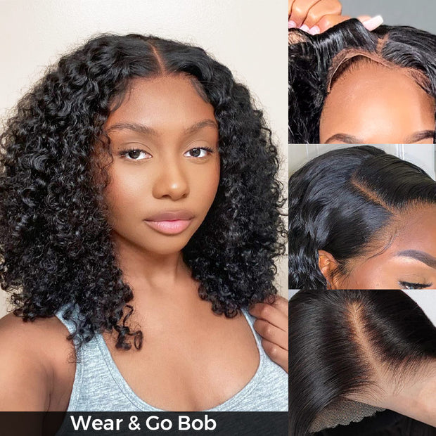 Flash Sale Wear & Go Bob Wig 4x4/6x4.5 Pre-cut Lace Glueless Wigs Realistic Hairline Human Hair Beginner Friendly