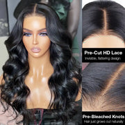 pre-cut HD lace zig-zag hairline more natural ready to wear human hair wig 