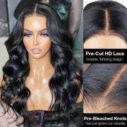 Flash Sale Ready to Wear Glueless HD Transparent Lace Wig with Pre Cut Lace & Bleached Knots