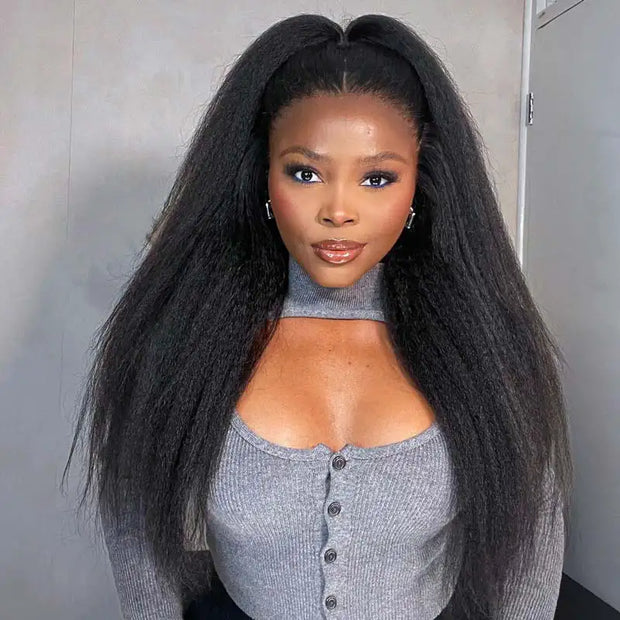 Kinky Straight 360 Lace Frontal Human Hair Wig