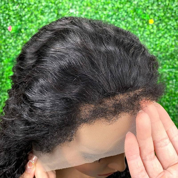 4C Natural Edges Curly Hair 13x4/13X6 HD Lace Front Wigs Water Wave Hair With Realistic Hairline