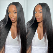 Ashimary Hair Glueless 5*5 Lace Closure Wig With Baby Hair,14-30 inch Natural Black Long Human Hair Wigs Brazilian Straight Hair