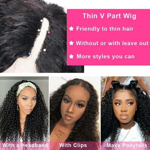 Flash-Sale-Glueless-V-Part-Wig-No-Sew-In-Mininal-Leave-Out-Natural-Human-Hair