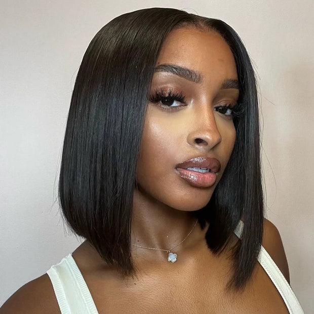 10 Inches 4x4 Lace Closure Bob Wig Human Hair Wigs Pre Plucked Straight Short Wig