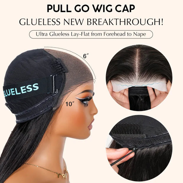 Pre-Braided Styles 10x6 Parting Max Pre Cut Transparent Lace Frontal Glueless Wig Put On & Go Human Hair