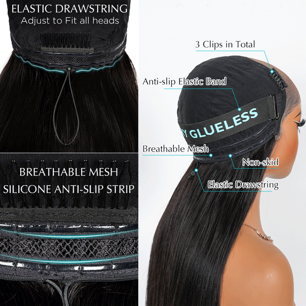 Ashimary upgrade 10x6 one size fits all heads elastic drawstring wig 