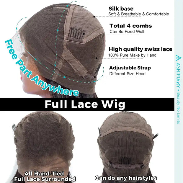 Flash Sale Full Lace Wig Brazilian Human Hair Full Scalp Lace Wigs
