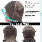 4# Chocolate Brown Full Lace Wig Ashimary Human Hair Wigs 180% Density All Texture