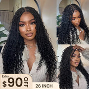 Invisi Strap Full Lace Knotless Boho Curls Braided Long Wig Pre-braid Lightweight Super Natural Scalp