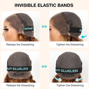 Flash Sale Invisi-Strap Snug Fit 360 HD Transparent Lace Water Wave Wig P4/27 Highlight Ombre Color Pre Plucked Hair