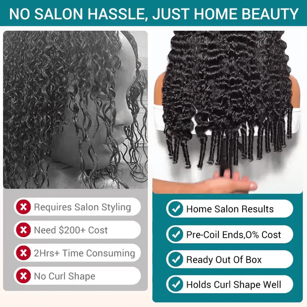 Burmese Curl 13x4 Lace Pull Go Wig Glueless Adjustable Cap Easy for Beginners Full Volume & Natural Edges