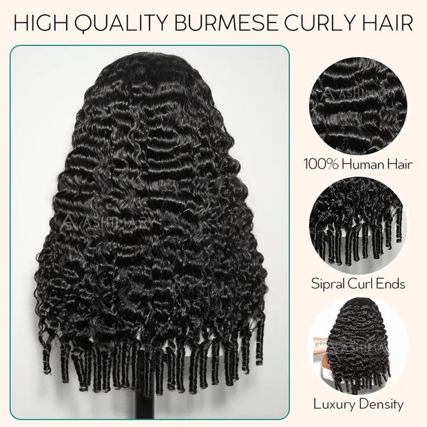 Burmese Curl 13x4 Lace Pull Go Wig Glueless Adjustable Cap Easy for Beginners Full Volume & Natural Edges