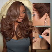 Chocolate Brown Peacock Curls Pull & Go 13x6 Full Glueless Lace Front Wig Human Hair Pre-Styled with Heavy Layers