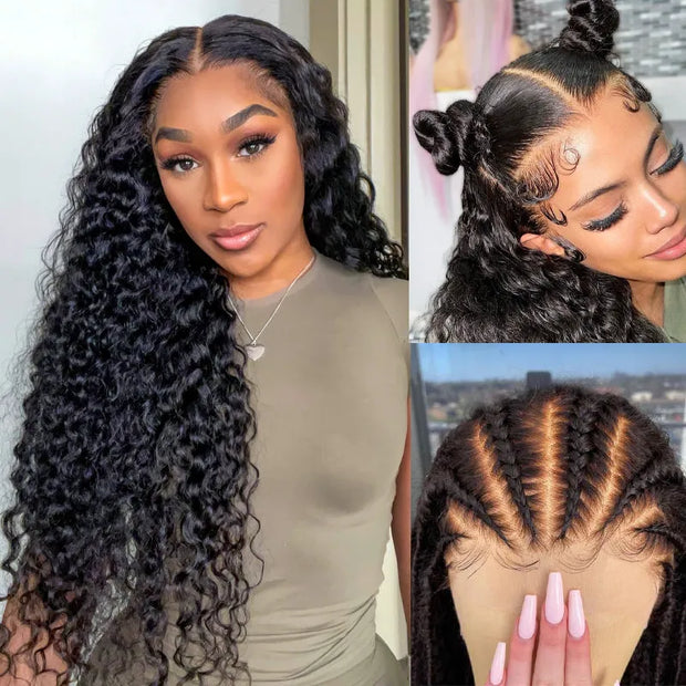 BOGO 13X4 Transparent HD lace Front Deep Wave Wigs