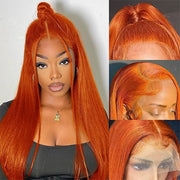 BOGO SALE: $139=16' Ginger Color 13x4 Lace Frontal Wig +Natural Color 10'' Bob Glueless 4x4 Closure Wig