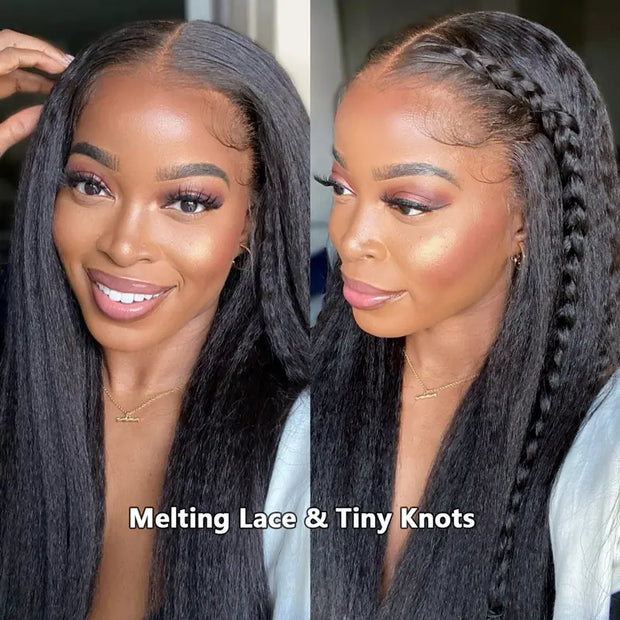 Yaki Straight 6x4.5 Pre-Cut Lace & 4x4/13x4/13x6 HD Transparent Lace Front Human Hair Wig Affordable Natural Look Wigs