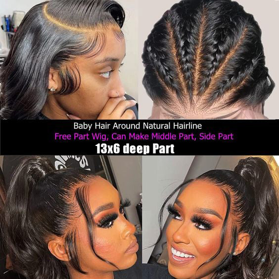 Flash Sale 13x6 Full Lace HD Transparent Wig Natural Black Color Brazilian Human Hair