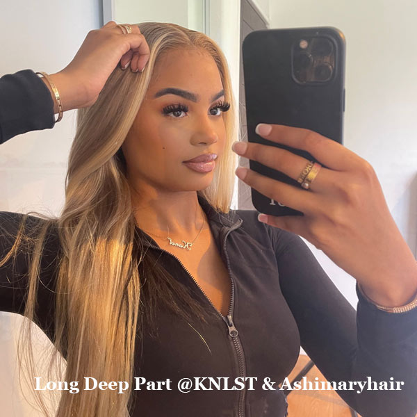 Flash Sale Customized Blonde Balayage on Brown Hair 13x6 Transparent Lace Frontal Ashimary Hair