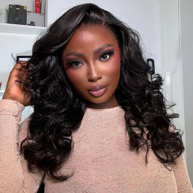 Flash Sale Body Wave 13x6 Full Lace Frontal Wig Pre-Cut Lace Glueless Wear Go Human Hair Wig