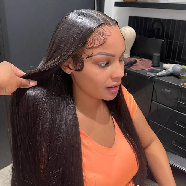 Flash Sale 13x6 Full Lace Frontal Wig Pre-Cut Lace Glueless Straight Human Hair Wig