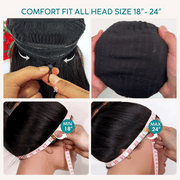 Pull Go 13x6 Full Glueless Wig Transparent Lace Front Wigs Body Wave Natural Black Ashimary Hair