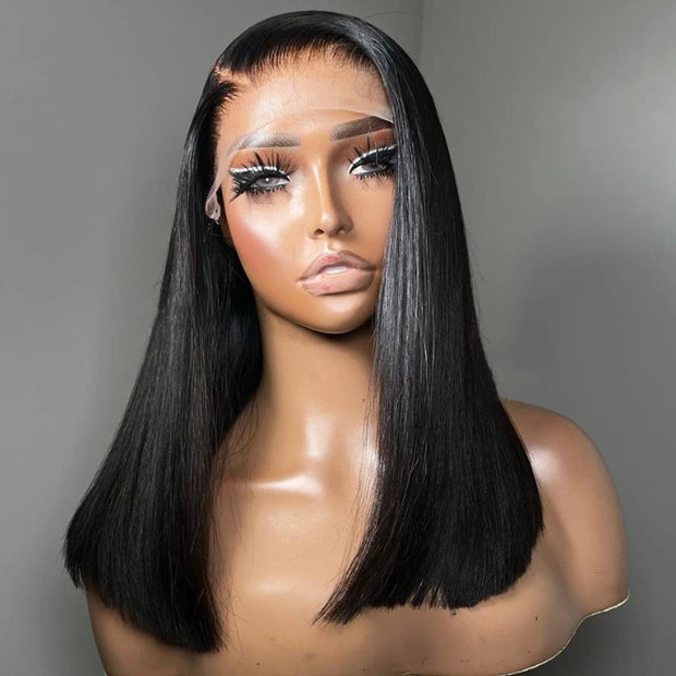 14 Inches 180% 4x4 Lace Closure Straight Bob Wig Human Hair Wigs Brazilian Short Bob Wig
