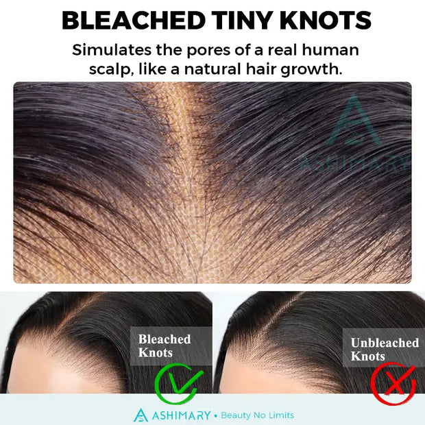 Ashimary Glueless 5*5 HD Transparent Closure Wig Straight Brazilian Human Hair Natural Color Media 2 of 7